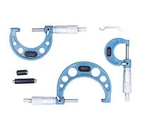 Jeu de micromètres de diamètre extérieur, 0 à 75 mm, précision 0,01 mm | Comprend 2 outils d'étalonnage standard, 1 outil spécial et 1 boîte de rangement ABS ;plages : 0 à 1 po, 1 à 2 po, 2 à 3 po