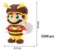 Jeu de mini construction Mario 5200pièces Jaune 33cm G