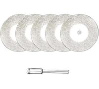 Jeu de Mini disques de coupe diamantés for outil rotatif Dremel, meules abrasives avec mandrin for bois et verre, 5 pièces(35mm)
