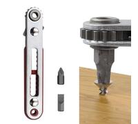 Jeu de mini tournevis à cliquet avec poignée décalée à 90 degrés avec commande bidirectionnelle à 16 dents pour embouts et douilles hexagonaux de 1/4 ", 3 pièces argent + rouge