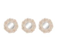 Jeu de miroirs Home ESPRIT Blanc Boho 20 x 1 x 20 cm (3 pièces)
