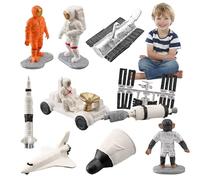 Jeu de modèles d'astronaute : 10 figurines miniatures de l'espace extérieur, jeu de décoration de gâteau jouets d'astronaute | Décoration de l'espace en PVC pour enfants, garçons et filles