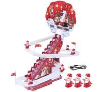 Jeu de montagne russe Festival : petit jouet pour escalier du Père Noël, jouet de montagne russe de Noël avec Père Noël grimpant | Toboggan de jouet de montagne russe de Noël avec lumières LED et