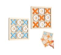 Jeu de Morpion en Bois 2 Sets, Tic Tac Toe et Tic Tac Boum Style Jeu de Société Classique, Jeu de Voyage Compact et Léger 14x14 cm