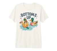 Jeu de Mots à Boire Bottoms Up Funny Duck Hunting T-Shirt Haut de Gamme