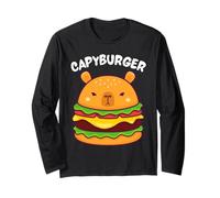 Jeu de Mots à Hamburger Funny Capyburger Kawaii Capybara Manche Longue