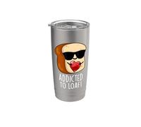 Jeu de mots amusant Addicted To Loaf Gobelet isotherme en acier inoxydable double paroi