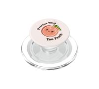 Jeu de Mots Amusant aux Fruits Kawaii Cute Practice What You Peach PopSockets PopGrip pour MagSafe