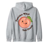 Jeu de Mots Amusant aux Fruits Kawaii Cute Practice What You Peach Sweat à Capuche