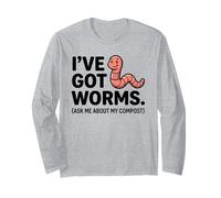 Jeu de Mots Amusant de Jardinage « Ive Got Worms Ask Me About My Compost » Manche Longue