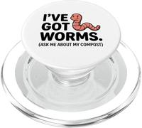 Jeu de Mots Amusant de Jardinage « Ive Got Worms Ask Me About My Compost » PopSockets PopGrip pour MagSafe