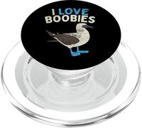 Jeu de Mots Amusant « I Love Boobies » à Pieds Bleus PopSockets PopGrip pour MagSafe