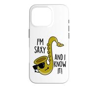 Jeu de Mots Amusant I'm Saxy and You Know It Coque pour iPhone 16 Pro