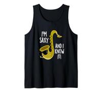 Jeu de Mots Amusant I'm Saxy and You Know It Débardeur