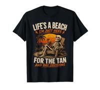 Jeu de Mots Amusant Life's A Beach I'm Just Here for The Tan T-Shirt Graphique avec Valeur