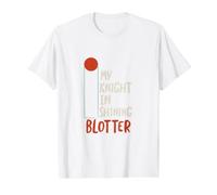 Jeu de Mots Amusant Mon Chevalier dans Un buvard Brillant T-Shirt Graphique avec Valeur, Homme, Blanc, XL