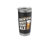 Jeu de mots amusant pour bière artisanale - Brewtiful Minds Drink Ale Gobelet isotherme en acier inoxydable double paroi