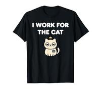 Jeu de Mots Amusant pour Chat I Work for The Cat T-Shirt