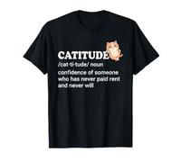 Jeu de Mots Amusant pour Chats Catitude T-Shirt