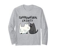 Jeu de Mots Amusant pour Chats Su-Purr-Natural Cativity Manche Longue
