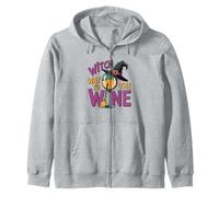 Jeu de Mots Amusant pour Halloween Witch Way to The Wine Sweat à Capuche