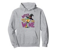 Jeu de Mots Amusant pour Halloween Witch Way to The Wine Sweat à Capuche