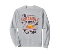 Jeu de mots amusant pour les amateurs d'œufs, I'd Scramble the World for You Sweatshirt