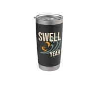 Jeu de mots amusant sur le kitesurf Swell Yeah Gobelet isotherme en acier inoxydable double paroi