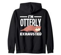 Jeu de Mots animé Otter Gang : des Amoureux des Animaux complètement épuisés Sweat à Capuche