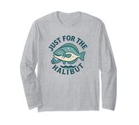 Jeu de Mots de pêche Amusant Just for The Halibut Fish Humour Manche Longue