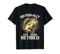Jeu de Mots de pêche Vintage Officiel à la Retraite 2026 T-Shirt