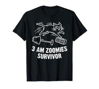 Jeu de Mots drôle avec Un Chat Survivor à 3 Heures du Matin T-Shirt