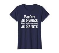 Jeu de Mots drôle Cadeau Marrant Sexe Bite beauf T-Shirt, Femme, Bleu Marine, 3XL