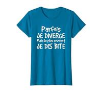Jeu de Mots drôle Cadeau Marrant Sexe Bite beauf T-Shirt, Femme, Saphir, 3XL