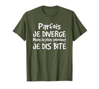 Jeu de Mots drôle Cadeau Marrant Sexe Bite beauf T-Shirt, Homme, Olive, 3XL