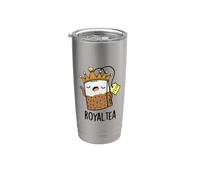 Jeu de mots drôle Royal Tea Royalty Gobelet isotherme en acier inoxydable double paroi