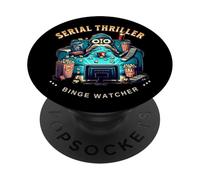 Jeu de mots drôle Serial Thriller s Binge Watcher PopSockets PopGrip Adhésif