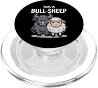 Jeu de Mots drôles d'animaux sarcastiques « This is Bull Sheep » PopSockets PopGrip pour MagSafe
