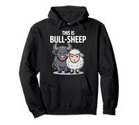 Jeu de Mots drôles d'animaux sarcastiques « This is Bull Sheep » Sweat à Capuche