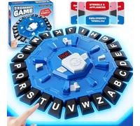 Jeu de Mots Effréné - Jeu de Société en Mode Double avec Minuterie, 24 Touches Alphabétiques & 35 Cartes, pour Enfants ≥3 Ans & Adultes, Jeu Familial 2-8 Joueurs, Idéal pour Anniversaires (Bleu)