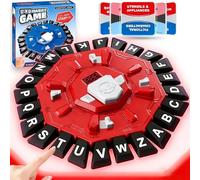 Jeu de Mots Effréné - Jeu de Société en Mode Double avec Minuterie, 24 Touches Alphabétiques & 35 Cartes, pour Enfants ≥3 Ans & Adultes, Jeu Familial 2-8 Joueurs, Idéal pour Anniversaires (Rouge)