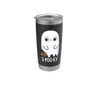 Jeu de mots Funny Ghost Poo-ky Gobelet isotherme en acier inoxydable double paroi