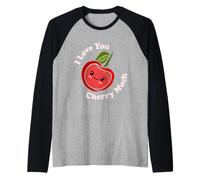 Jeu de Mots Kawaii Cute I Love You Cherry Much Funny Fruit Food Manche Raglan