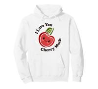 Jeu de Mots Kawaii Cute I Love You Cherry Much Funny Fruit Food Sweat à Capuche