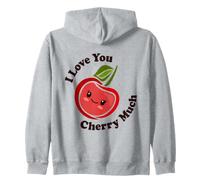 Jeu de Mots Kawaii Cute I Love You Cherry Much Funny Fruit Food Sweat à Capuche