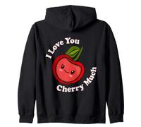 Jeu de Mots Kawaii Cute I Love You Cherry Much Funny Fruit Food Sweat à Capuche