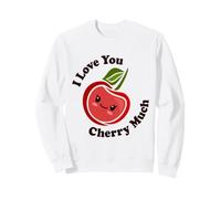 Jeu de Mots Kawaii Cute I Love You Cherry Much Funny Fruit Food Sweatshirt