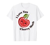 Jeu de Mots Kawaii Cute I Love You Cherry Much Funny Fruit Food T-Shirt Graphique avec Valeur