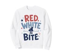 Jeu de Mots Red White Bite Patriotic Shark Ocean Sweatshirt