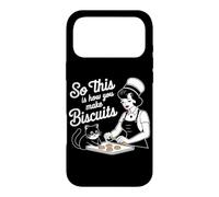 Jeu de Mots rétro pour Les Amateurs de Chats « So This is How You Make Biscuits » Coque pour iPhone 17 Pro Max